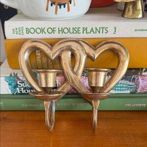 Vintage brass heart Shaped Candle Holder wall decor